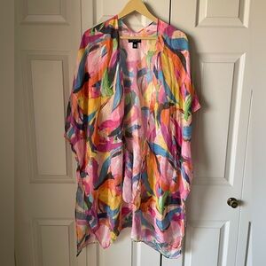 Marcus Adler | Vibrant Abstract print open kimono. One size. Coverup. Colorful